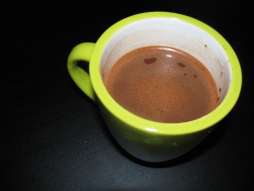 Healthy chocolate in a mug